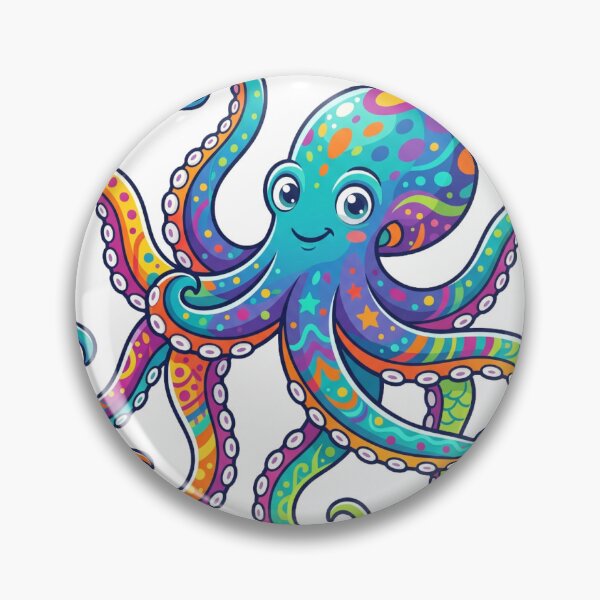Item preview, Octopus cartoon illustration, Colorful octopus illustration . designed and sold by VisionGraphic.