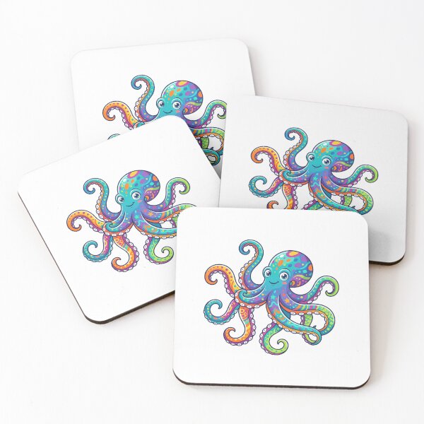Item preview, Octopus cartoon illustration, Colorful octopus illustration . designed and sold by VisionGraphic.