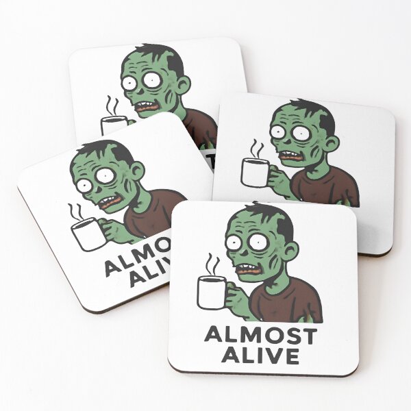 Item preview, Almost Alive – Funny Zombie Coffee Lover Cartoon designed and sold by KAM-KAM-STORE.