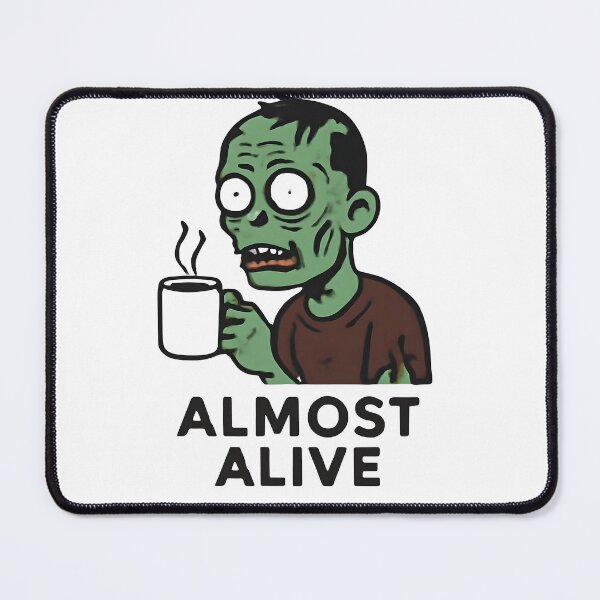 Item preview, Almost Alive – Funny Zombie Coffee Lover Cartoon designed and sold by KAM-KAM-STORE.