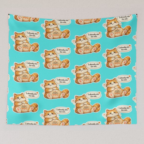 Item preview, NAGGING CAT LaMaisonOfMY I ALREADY ATE, GO EAT. COLLECTION | AQUA Edition | No.01 designed and sold by LaMaisonOfMY.
