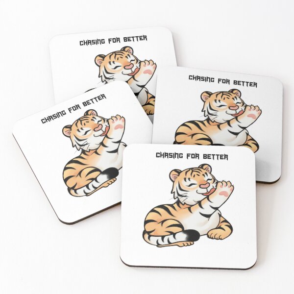 Item preview, Cute Tiger Cub Chasing For Better Motivational Animal Art designed and sold by ViniSArunStudio.