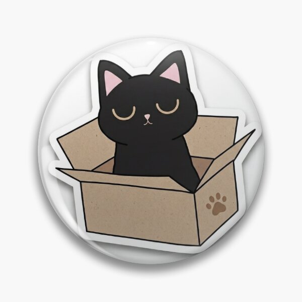 Item preview, Cute Sleepy Black Cat in a Cardboard Box Sticker designed and sold by  Artify Lab.