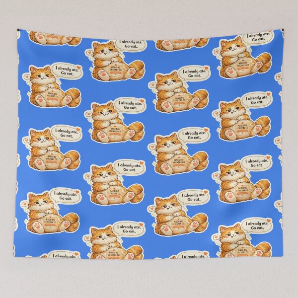 Item preview, NAGGING CAT LaMaisonOfMY I ALREADY ATE, GO EAT. COLLECTION | ELECTRIC BLUE Edition | No.01 designed and sold by LaMaisonOfMY.