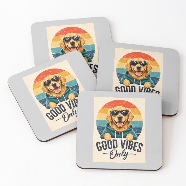 Item preview, Good Vibes Only Golden Retriever Dog designed and sold by Dream Design Store.
