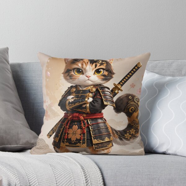 Item preview, Samurai Cat Warrior | Cute Anime Neko in Traditional Japanese Armor designed and sold by Sticleg.
