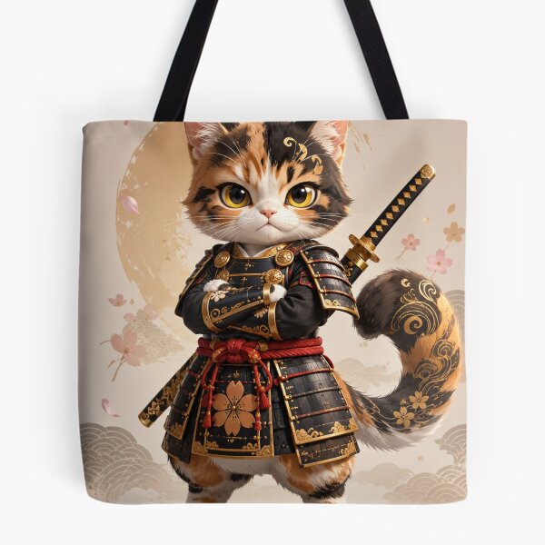 Item preview, Samurai Cat Warrior | Cute Anime Neko in Traditional Japanese Armor designed and sold by Sticleg.