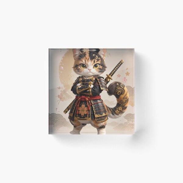 Item preview, Samurai Cat Warrior | Cute Anime Neko in Traditional Japanese Armor designed and sold by Sticleg.