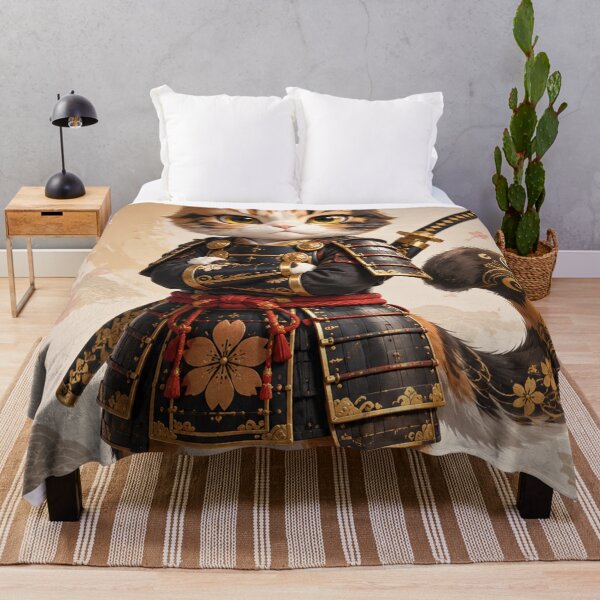 Item preview, Samurai Cat Warrior | Cute Anime Neko in Traditional Japanese Armor designed and sold by Sticleg.