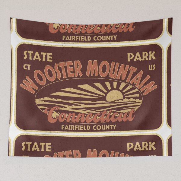 Item preview, Wooster Mountain State Park, Fairfield County, Connecticut, badge design designed and sold by Wanderful-roads.