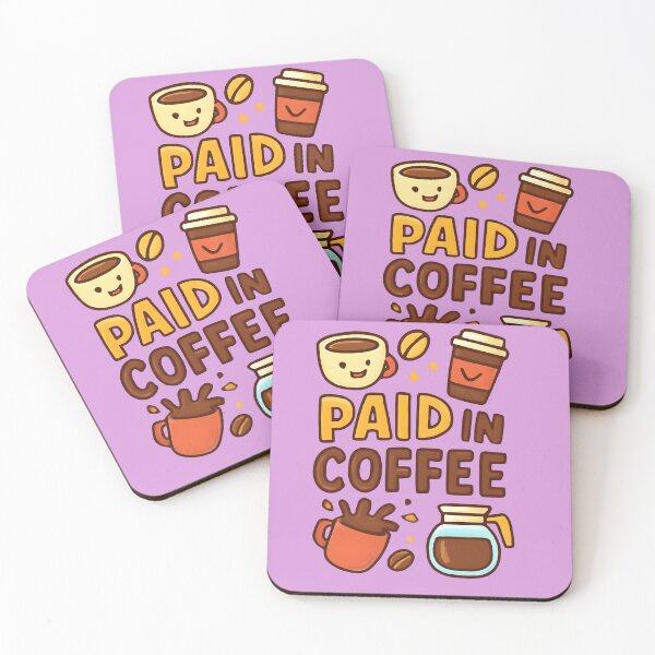 Item preview, Paid in Coffee – Funny Coffee Lover Cartoon Design designed and sold by KAM-KAM-STORE.