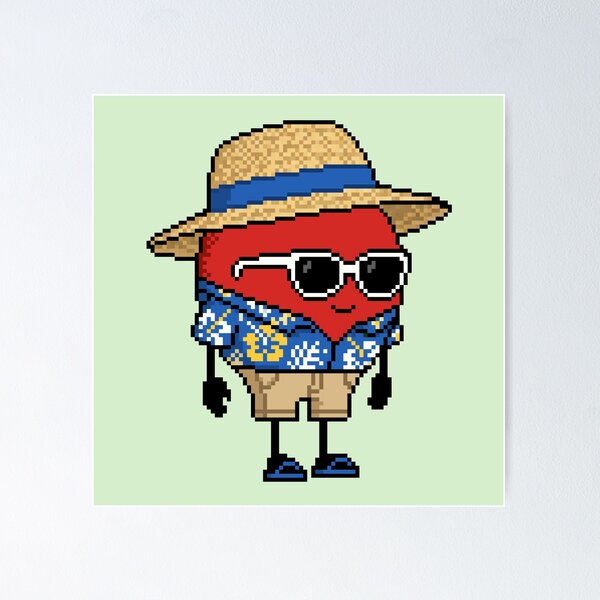 Item preview, Apple Pixel in a Hawaiian Shirt (BL) designed and sold by White Rim Mates.