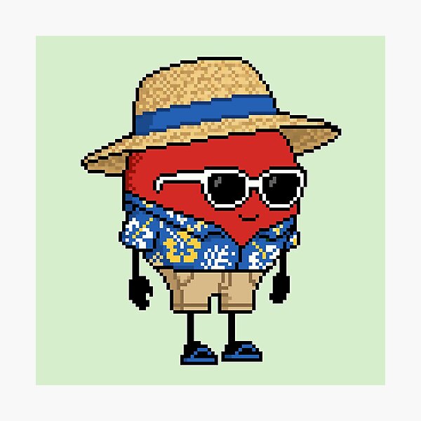 Item preview, Apple Pixel in a Hawaiian Shirt (BL) designed and sold by White Rim Mates.