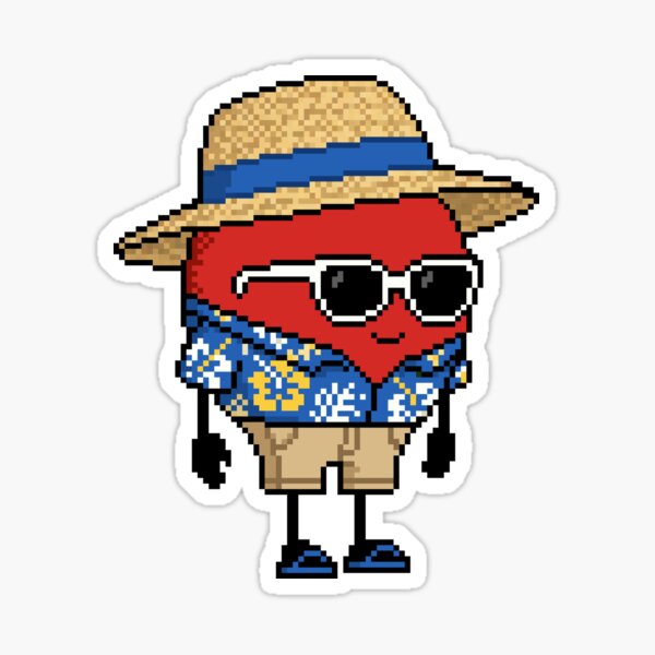 Item preview, Apple Pixel in a Hawaiian Shirt (BL) designed and sold by White Rim Mates.