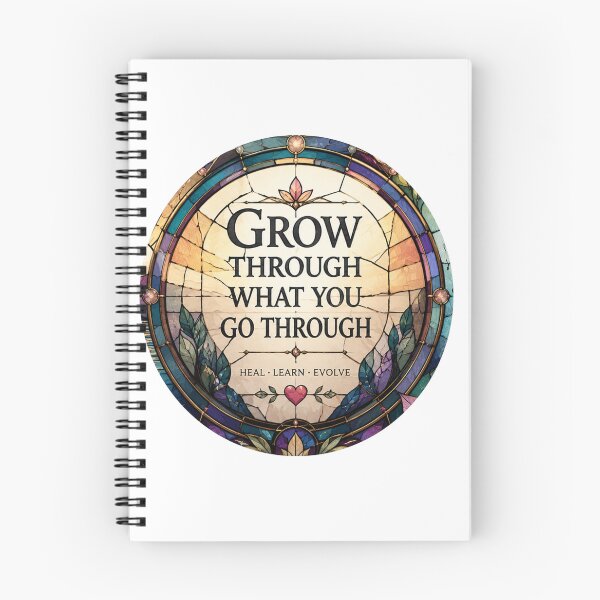 Item preview, Grow Through What You Go Through – Inspirational Stained Glass Motivational Quote designed and sold by Karszul.