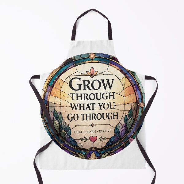 Item preview, Grow Through What You Go Through – Inspirational Stained Glass Motivational Quote designed and sold by Karszul.