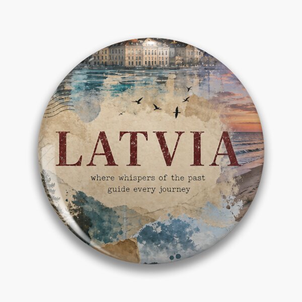 Item preview, Latvia Wanderlust – Surreal Travel Collage Art Design designed and sold by Jandedan.