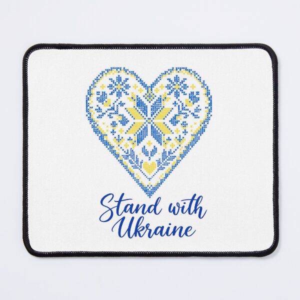 Item preview, Ukrainian Heart Cross Stitch Stand With Ukraine designed and sold by ML-Media.