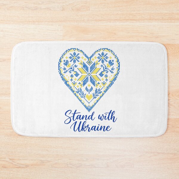 Item preview, Ukrainian Heart Cross Stitch Stand With Ukraine designed and sold by ML-Media.