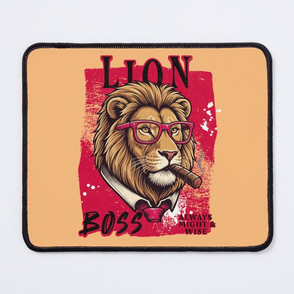 Item preview, Lion Boss Design – Funny Lion with Cigar Mafia Style Badass Animal Gift designed and sold by PixelsPaws.