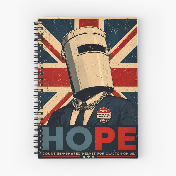 Item preview, Hope Bin-Shaped Helmet 2026 Retro UK Election Poster | Funny Political Satire | Vintage British Campaign Design designed and sold by Bhaskar Digital Art.