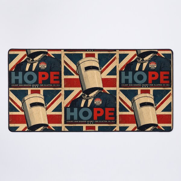 Item preview, Hope Bin-Shaped Helmet 2026 Retro UK Election Poster | Funny Political Satire | Vintage British Campaign Design designed and sold by Bhaskar Digital Art.