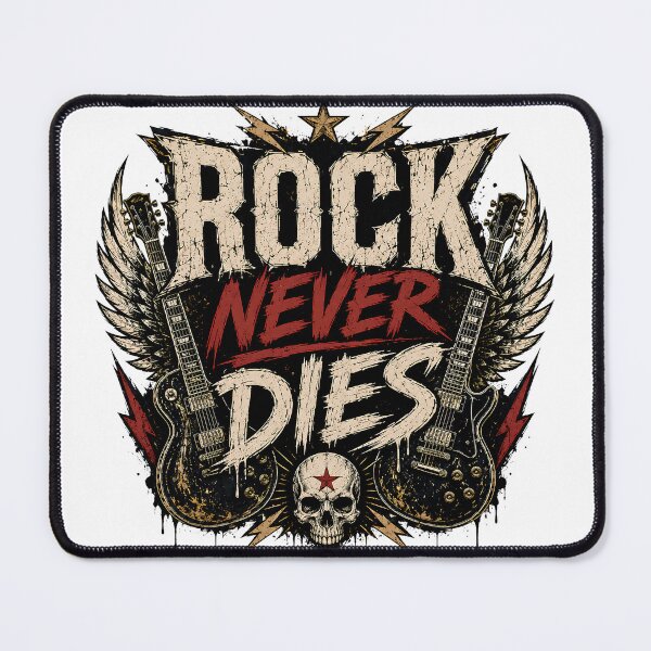 Item preview, Rock Never Dies | Vintage Guitar Rock Music T-Shirt designed and sold by CalmMandala.