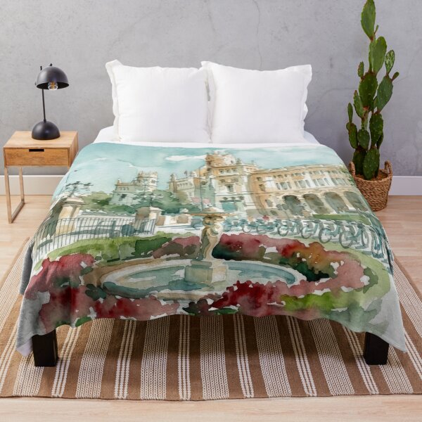 Item preview, Cibeles Palace Madrid Watercolor Painting designed and sold by caracatita75.