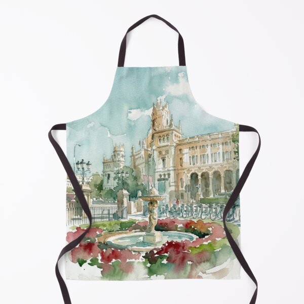 Item preview, Cibeles Palace Madrid Watercolor Painting designed and sold by caracatita75.