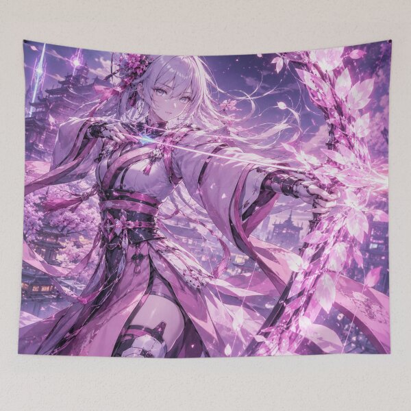 Item preview, Sakura Pulse Archer – Original Futuristic Anime Girl with Energy Bow designed and sold by Sticleg.