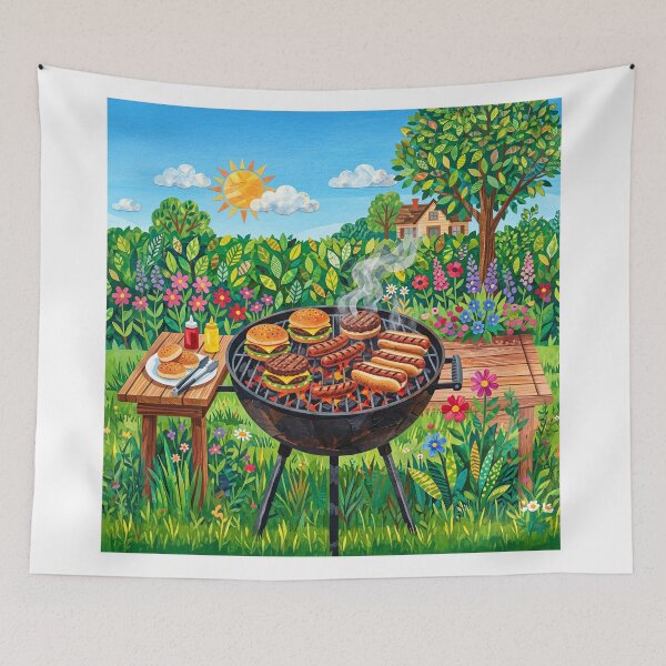 Item preview, Summer Family Hamburger Hotdog Barbecue designed and sold by Home Decor Art.