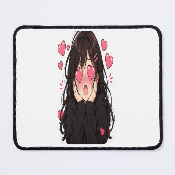 Item preview, Heart Eyes Anime Girl – Cute Love Reaction Sticker designed and sold by Funky Fable studio.
