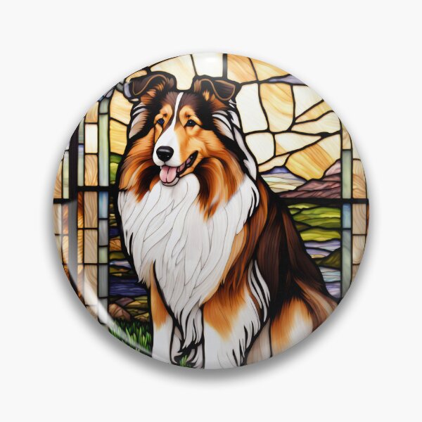 Item preview, Collie Dog Stained Glass Art Mosaic Portrait designed and sold by pinkal.