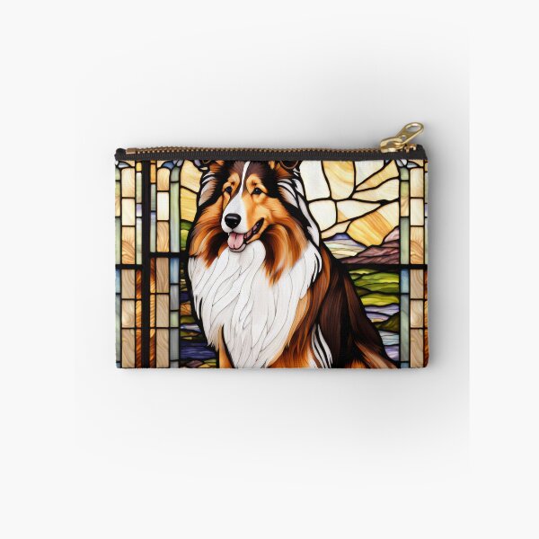 Item preview, Collie Dog Stained Glass Art Mosaic Portrait designed and sold by pinkal.