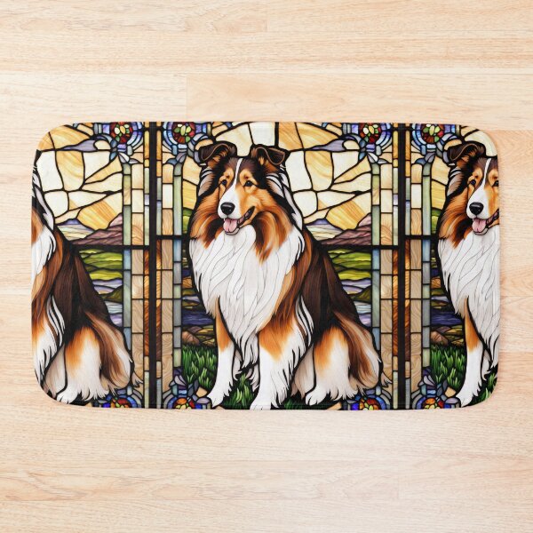Item preview, Collie Dog Stained Glass Art Mosaic Portrait designed and sold by pinkal.