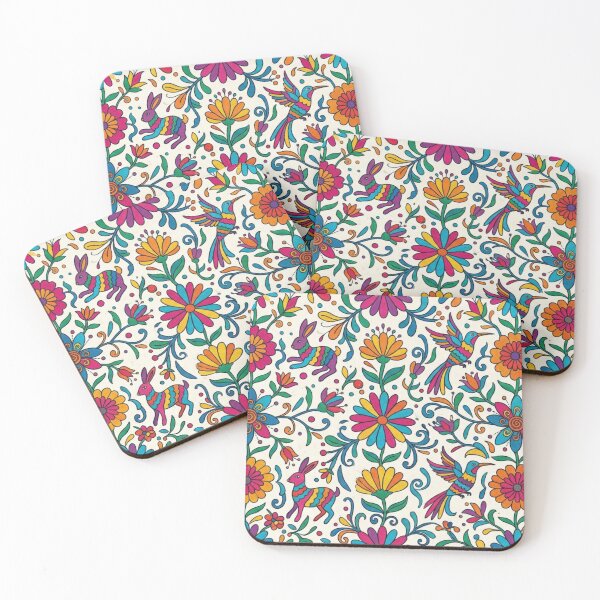 Item preview, Mexican Folk Art Animal & Floral Seamless Pattern | Colorful Otomi-Inspired Botanical Design designed and sold by lavanya11.