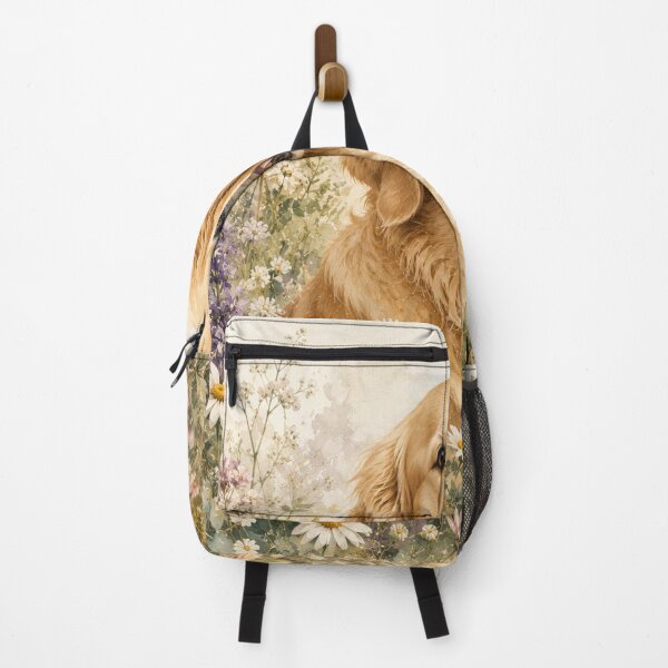 Item preview, Golden Retriever among wildflowers | Watercolor botanical illustration designed and sold by Creative-Tin.