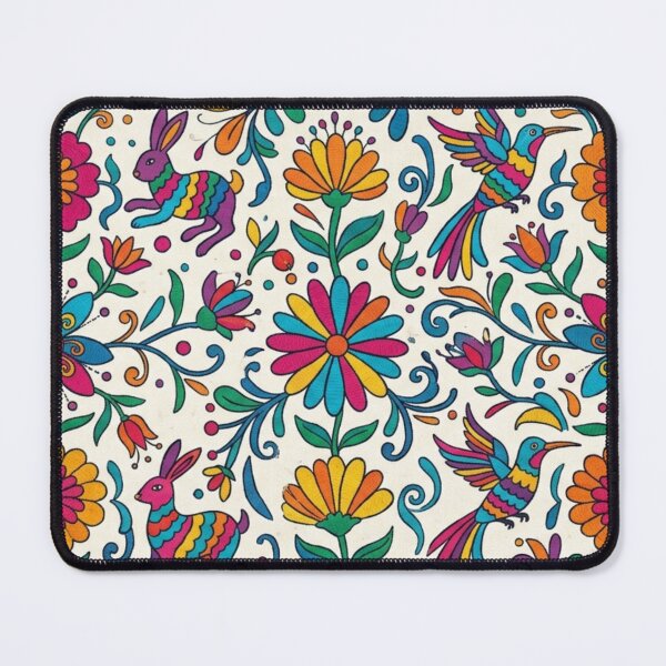 Item preview, Mexican Folk Art Animal & Floral Seamless Pattern | Colorful Otomi-Inspired Botanical Design designed and sold by lavanya11.