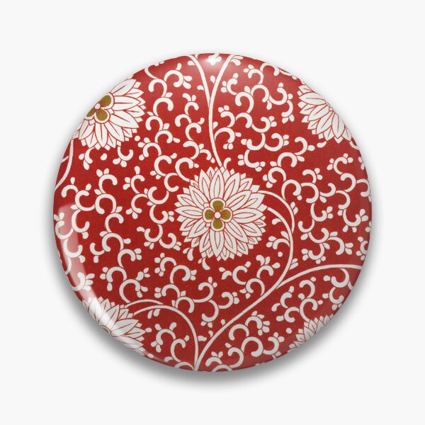 Item preview, Vintage Japanese Red Chrysanthemum and Vine Pattern designed and sold by FaizArtShop.
