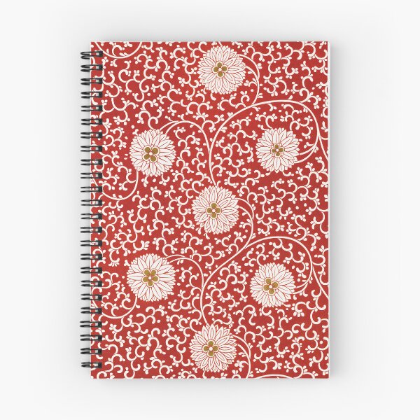 Item preview, Vintage Japanese Red Chrysanthemum and Vine Pattern designed and sold by FaizArtShop.