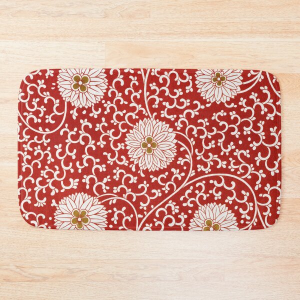 Item preview, Vintage Japanese Red Chrysanthemum and Vine Pattern designed and sold by FaizArtShop.