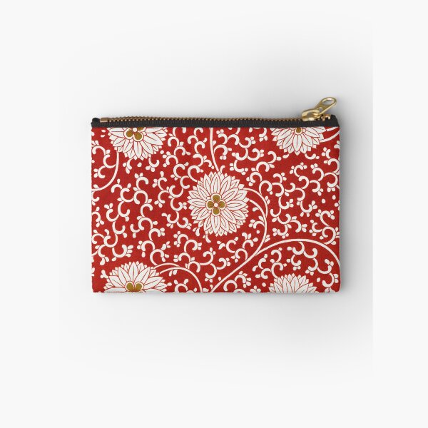 Item preview, Vintage Japanese Red Chrysanthemum and Vine Pattern designed and sold by FaizArtShop.