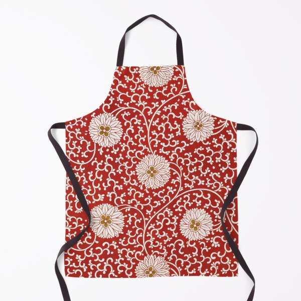 Item preview, Vintage Japanese Red Chrysanthemum and Vine Pattern designed and sold by FaizArtShop.
