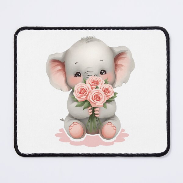 Item preview, A Sweet Charming Baby Elephant - Romantic Pastel Pink designed and sold by DigitfanStudio.