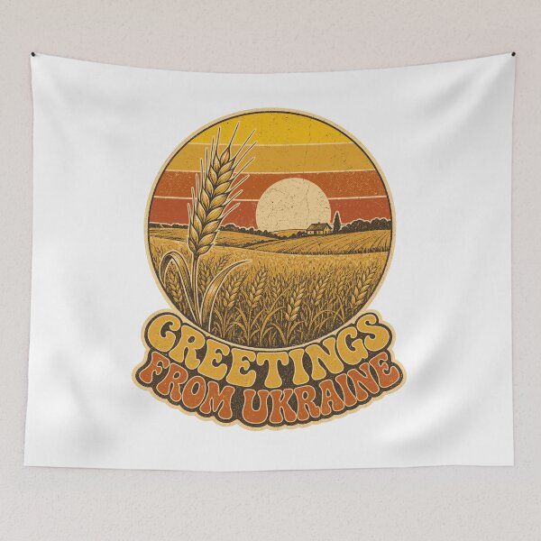 Item preview, Greetings from Ukraine Vintage Wheat Field designed and sold by ML-Media.