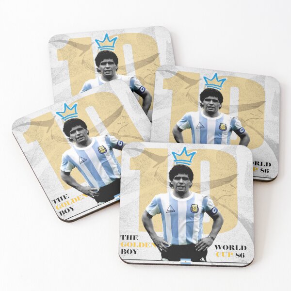 Item preview, The Golden Boy No 10 Sky Blue Retro Football Legend Poster designed and sold by Af-RT10.