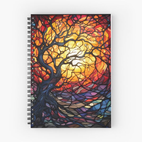 Item preview, Tree of Life Stained Glass Art Abstract Mosaic Landscape designed and sold by pinkal.