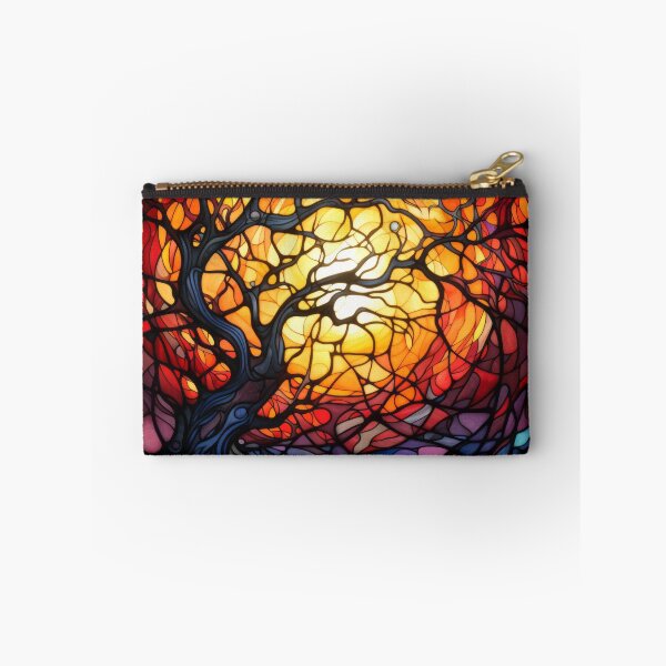 Item preview, Tree of Life Stained Glass Art Abstract Mosaic Landscape designed and sold by pinkal.