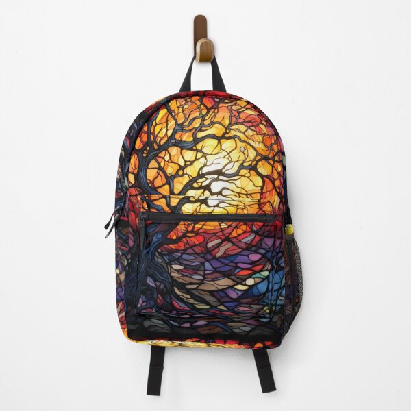 Item preview, Tree of Life Stained Glass Art Abstract Mosaic Landscape designed and sold by pinkal.