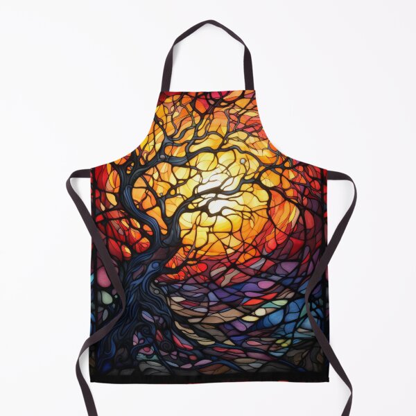 Item preview, Tree of Life Stained Glass Art Abstract Mosaic Landscape designed and sold by pinkal.